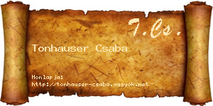 Tonhauser Csaba névjegykártya