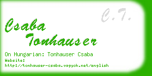 csaba tonhauser business card